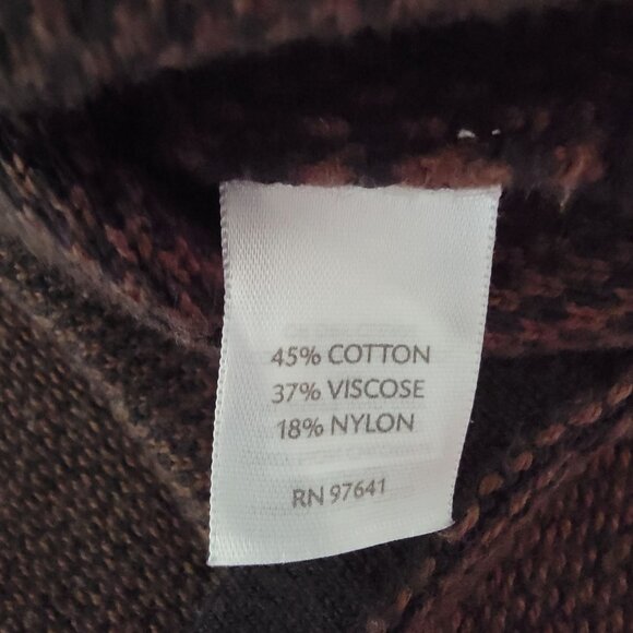 J Jill Womens Sweater Pullover Sz M 3/4 Sleeves Knit Shades Of Brown Autumn Days - Picture 4 of 12